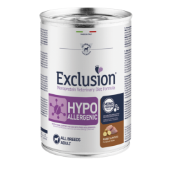 EXCLUSION DOG HYPO CONIGLIO E PATATE LATTINA 400 GR