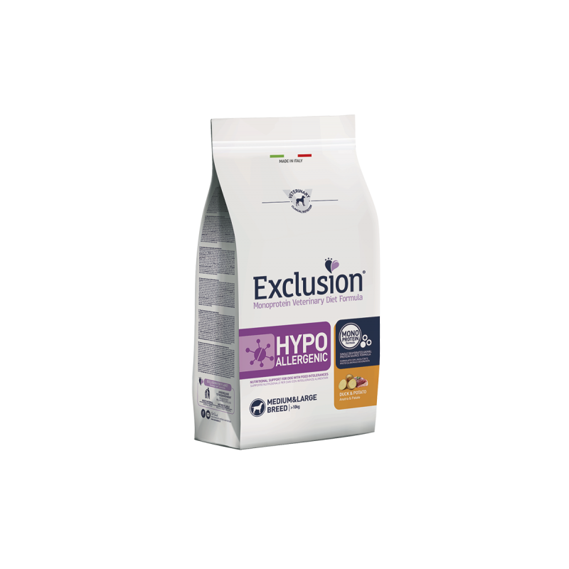 EXCLUSION DOG HYPO ANATRA E PATATE  MEDIO/MAXI 12 KG