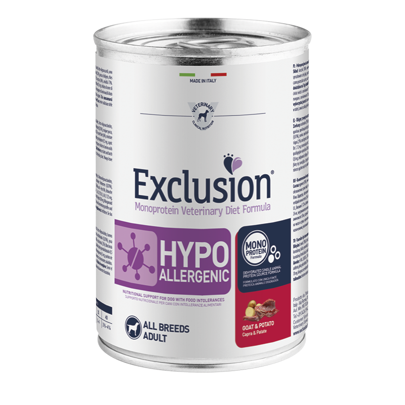 EXCLUSION DOG HYPO CAPRA E PATATE LATTINA 400 GR