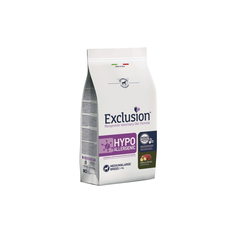 EXCLUSION DOG HYPO CAVALLO E PATATE MEDIO/MAXI  2 KG