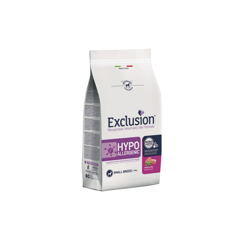 EXCLUSION DOG HYPO MAIALE E PISELLI SMALL 2 KG