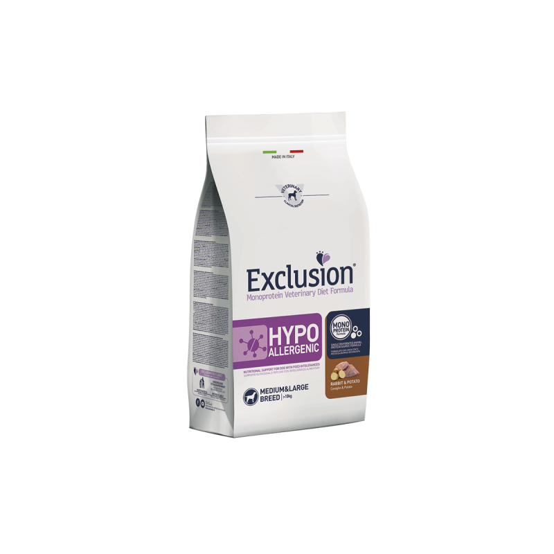 EXCLUSION DOG HYPO CONIGLIO E PATATE MEDIO/MAXI 12 KG