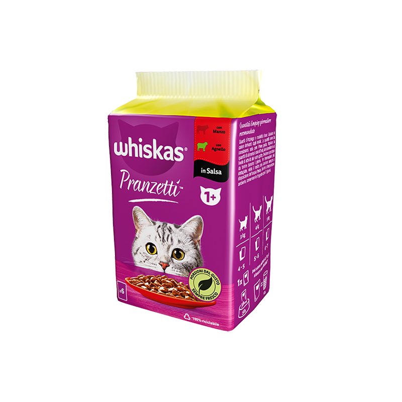 WHISKAS PRANZETTI CARNI MISTE 6 X 50 GR