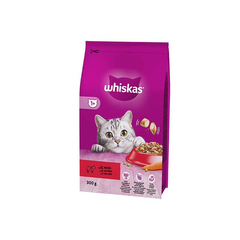 WHISKAS DRY ADULT MANZO 300 GR