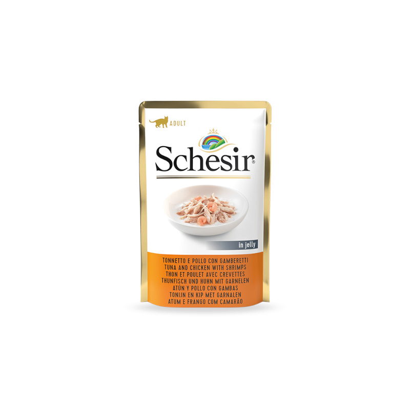 SCHESIR SOFT GATTO TONNO POLLO E GAMBERI BUSTINA 85 GR