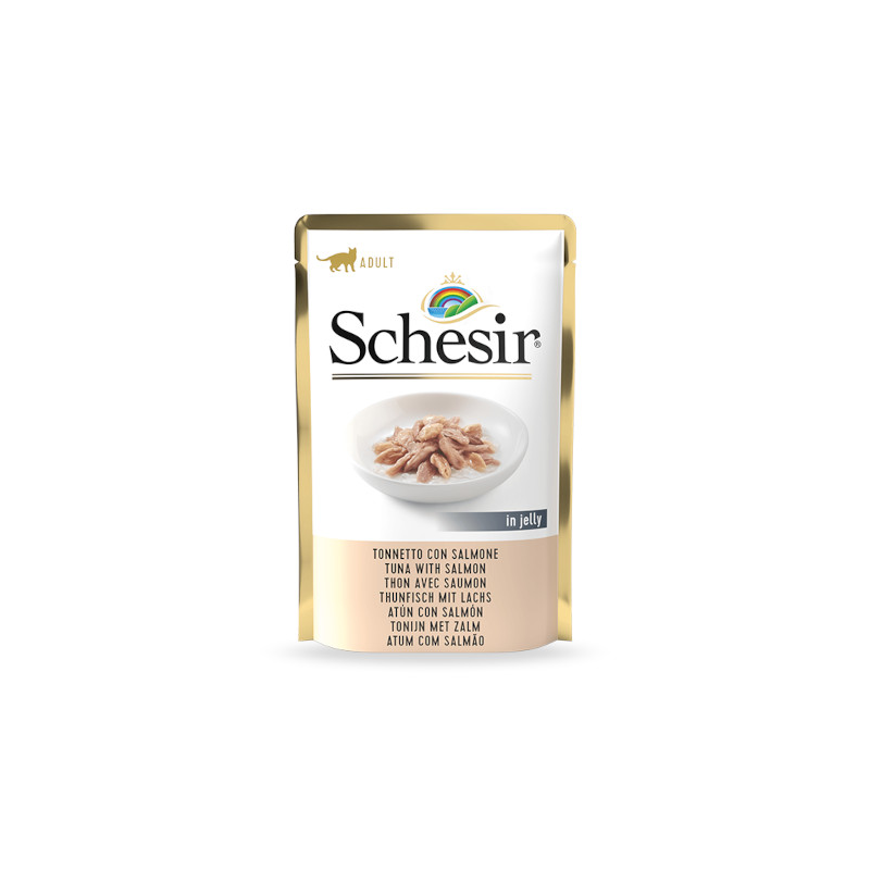 SCHESIR SOFT GATTO TONNO E SALMONE BUSTINA 85 GR