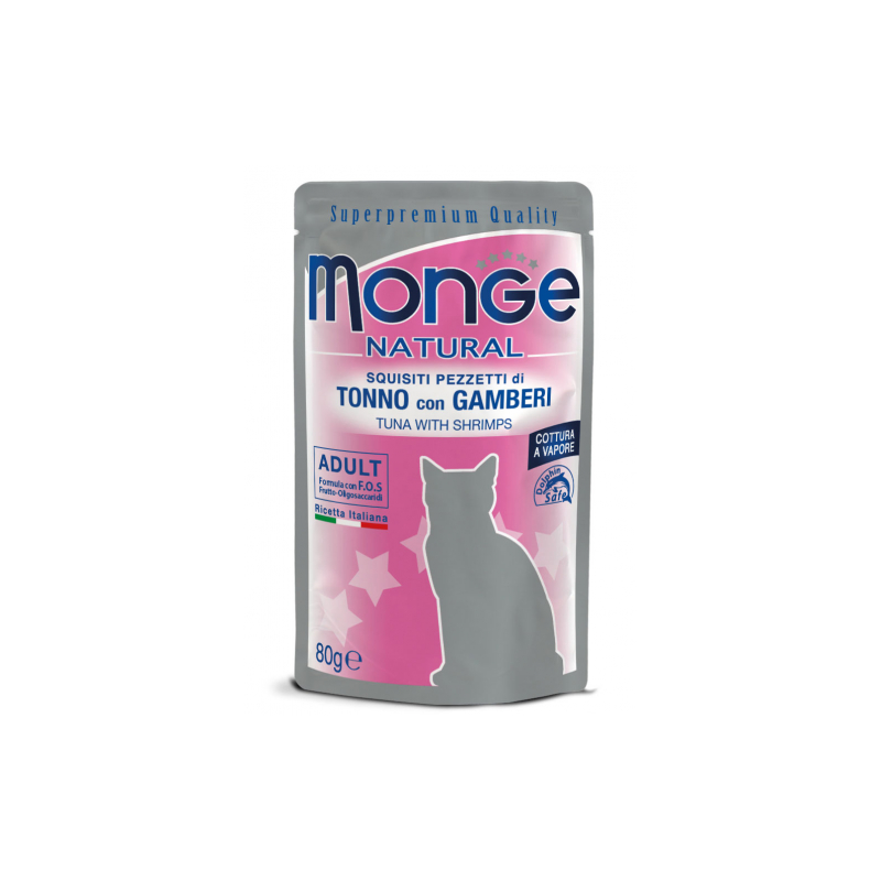 MONGE CAT TONNO E GAMBERETTI BUSTINA 80 GR