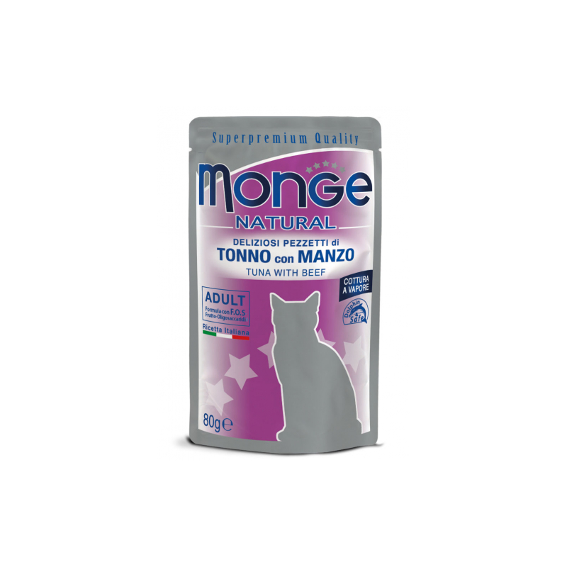 MONGE CAT TONNO E MANZO BUSTINA 80 GR