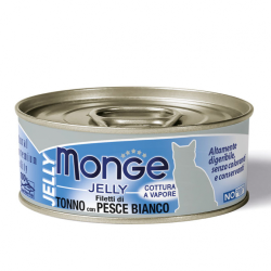 MONGE CAT JELLY FILETTI DI TONNO E PESCE BIANCO LATTINA...