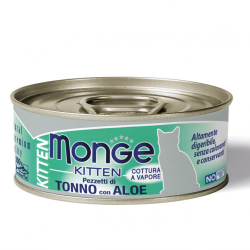 MONGE CAT JELLY KITTEN PEZETTI DI TONNO E ALOE LATTINA 80 GR