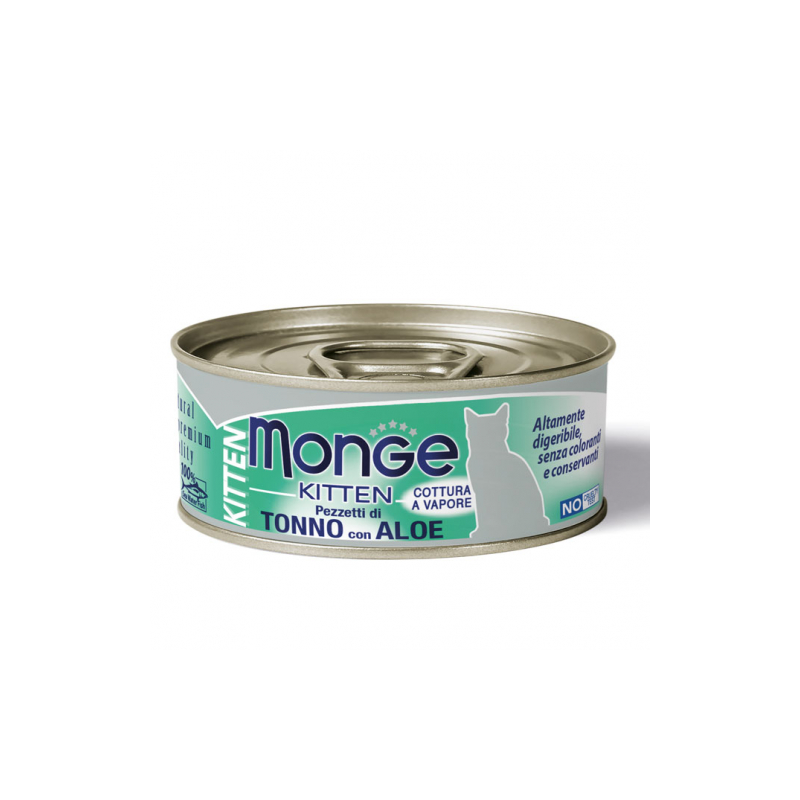 MONGE CAT JELLY KITTEN PEZETTI DI TONNO E ALOE LATTINA 80 GR