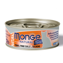 MONGE CAT NATURAL TONNO E SALMONE LATTINA 80 GR