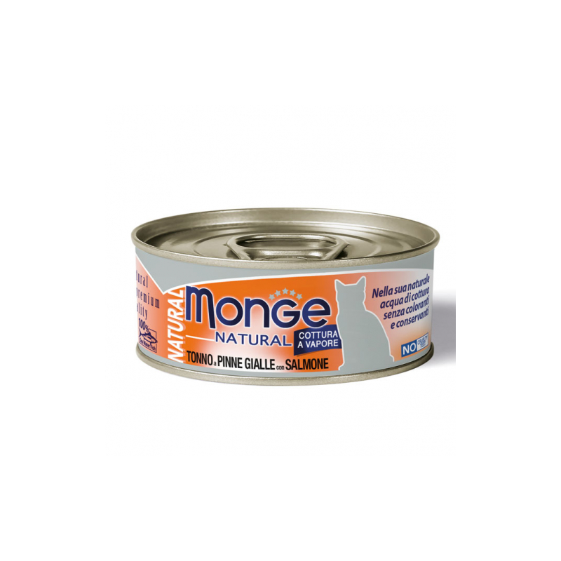 MONGE CAT NATURAL TONNO E SALMONE LATTINA 80 GR