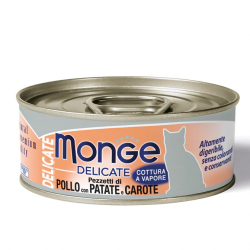 MONGE CAT DELICATE POLLO PATATE E CAROTE LATTINA 80 GR