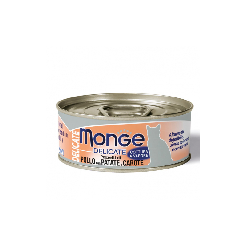 MONGE CAT DELICATE POLLO PATATE E CAROTE LATTINA 80 GR