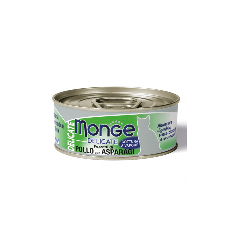 MONGE CAT DELICATE POLLO E ASPARAGI LATTINA 80 GR