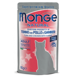 MONGE CAT TONNO POLLO E GAMBERETTI BUSTINA 80 GR