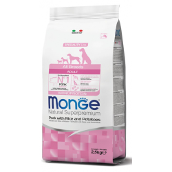 MONGE DOG ADULT ALL BREEDS MAIALE E RISO 2,5 KG