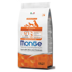 MONGE DOG ADULT ALL BREEDS ANATRA E RISO 2,5 KG