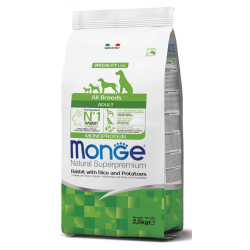 MONGE DOG ADULT ALL BREEDS CONIGLIO E RISO 2,5 KG