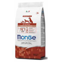 MONGE DOG PUPPY & JUNIOR ALL BREEDS AGNELLO E RISO 2,5 KG