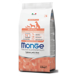 MONGE DOG PUPPY & JUNIOR ALL BREEDS SALMONE E RISO 2,5 KG