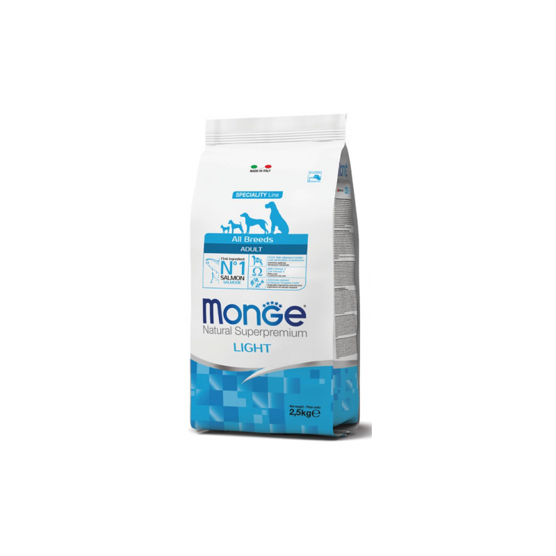 MONGE DOG ADULT ALL BREEDS LIGHT SALMONE E RISO 2,5 KG