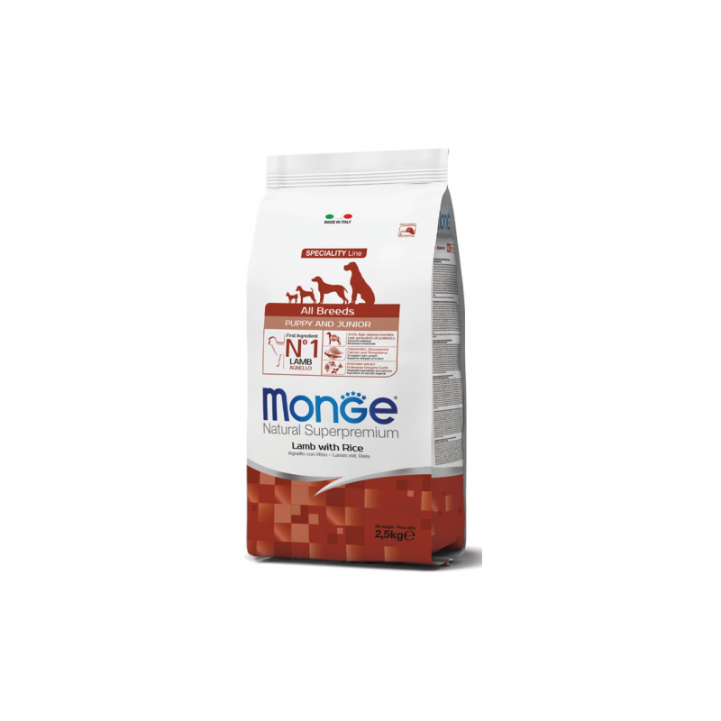 MONGE DOG PUPPY & JUNIOR ALL BREEDS AGNELLO E RISO 800 GR