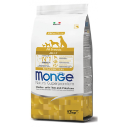 MONGE DOG ADULT ALL BREEDS POLLO RISO E PATATE 2,5 KG