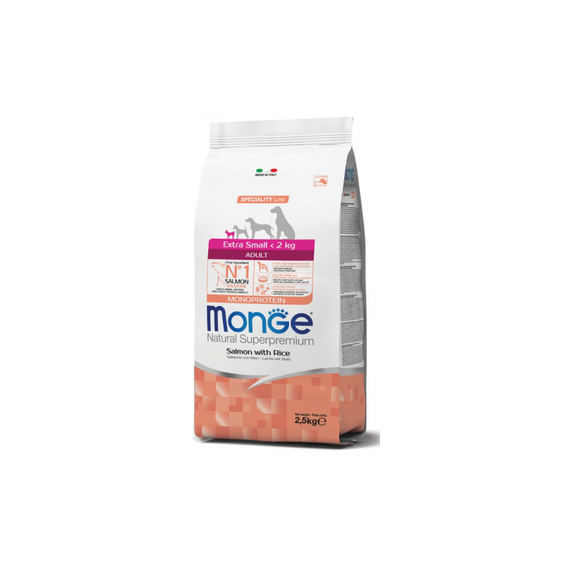 MONGE DOG ADULT EXTRA SMALL SALMONE 2,5 KG