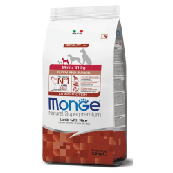 MONGE DOG PUPPY & JUNIOR MINI AGNELLO E RISO 2,5 KG