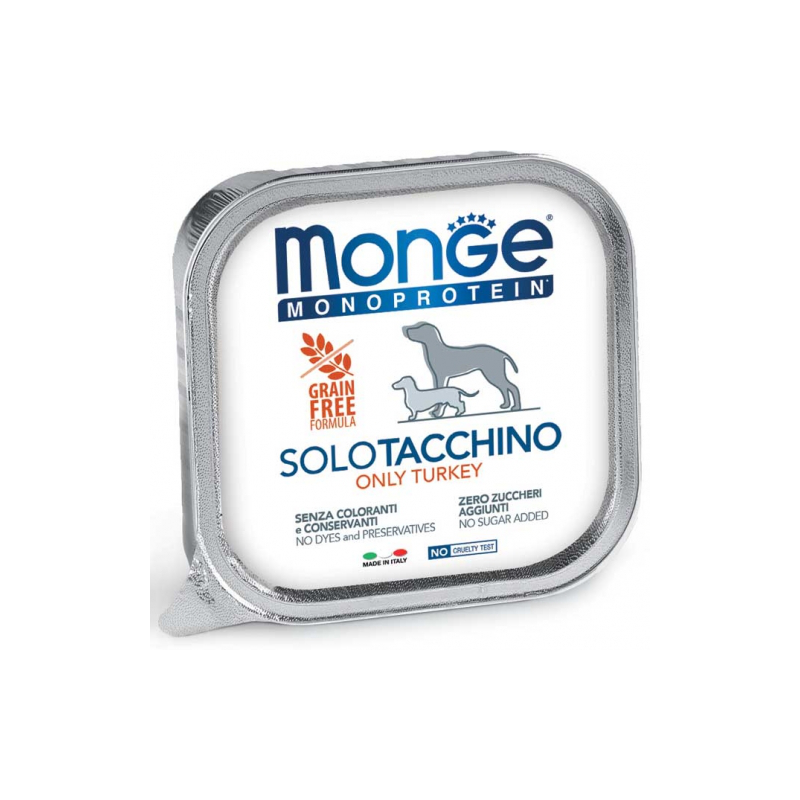 MONGE DOG SOLO TACCHINO VASCHETTA 150 GR