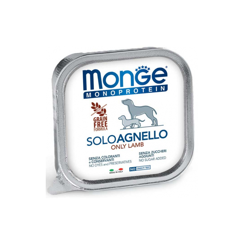 MONGE DOG SOLO AGNELLO VASCHETTA 150 GR