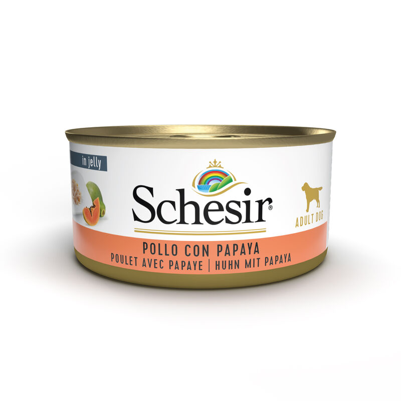 SCHESIR CANE POLLO E PAPAYA LATTINA 150 GR