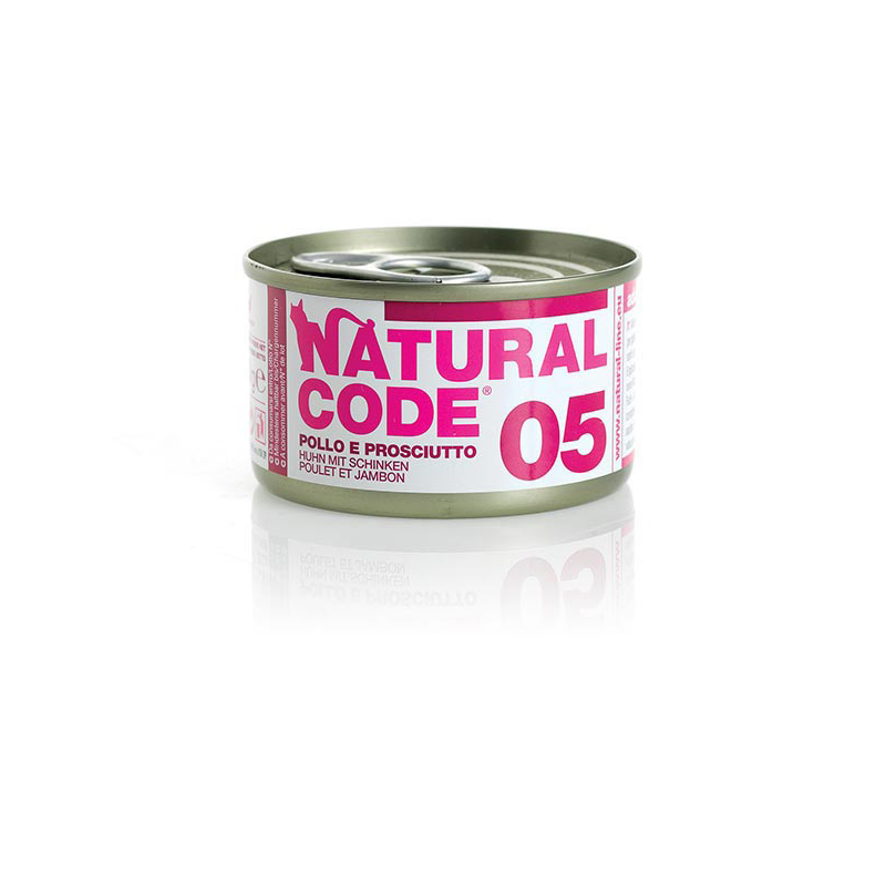 NATURAL CODE GATTO POLLO E PROSCIUTTO LATTINA 85 GR