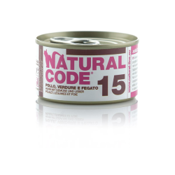 NATURAL CODE GATTO POLLO VERDURE E FEGATO LATTINA 85 GR