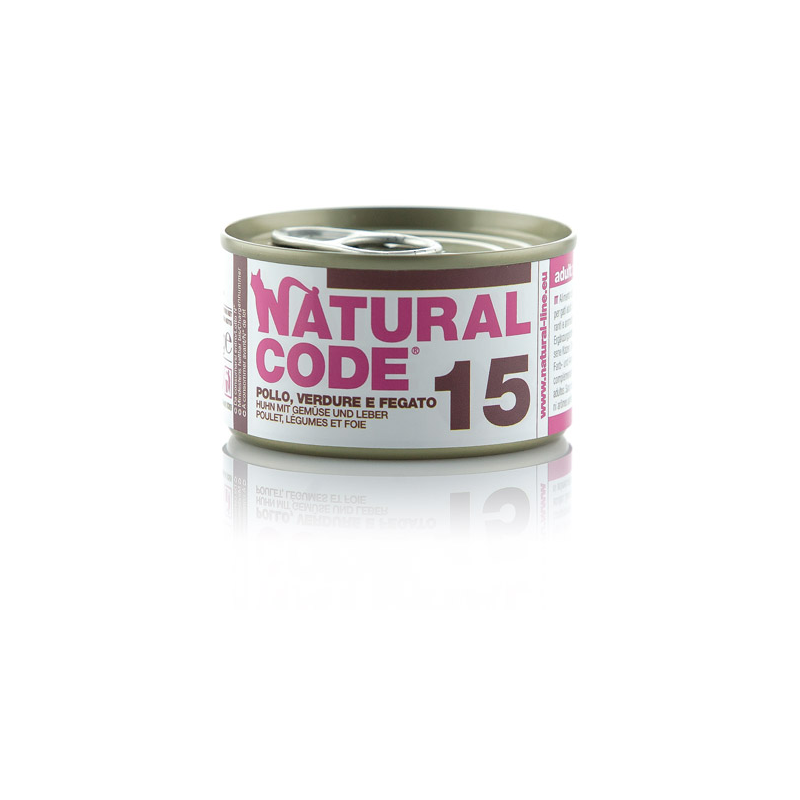 NATURAL CODE GATTO POLLO VERDURE E FEGATO LATTINA 85 GR