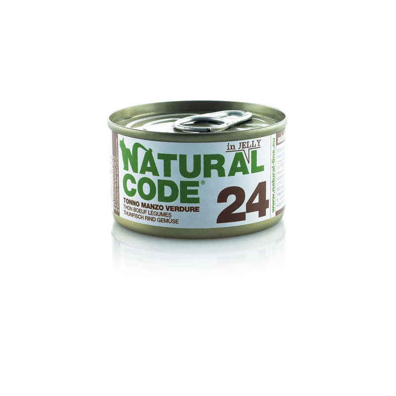 NATURAL CODE GATTO TONNO MANZO E VERDURE JELLY LATTINA 85 GR