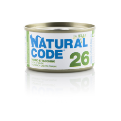 NATURAL CODE GATTO TONNO E TACCHINO JELLY LATTINA 85 GR