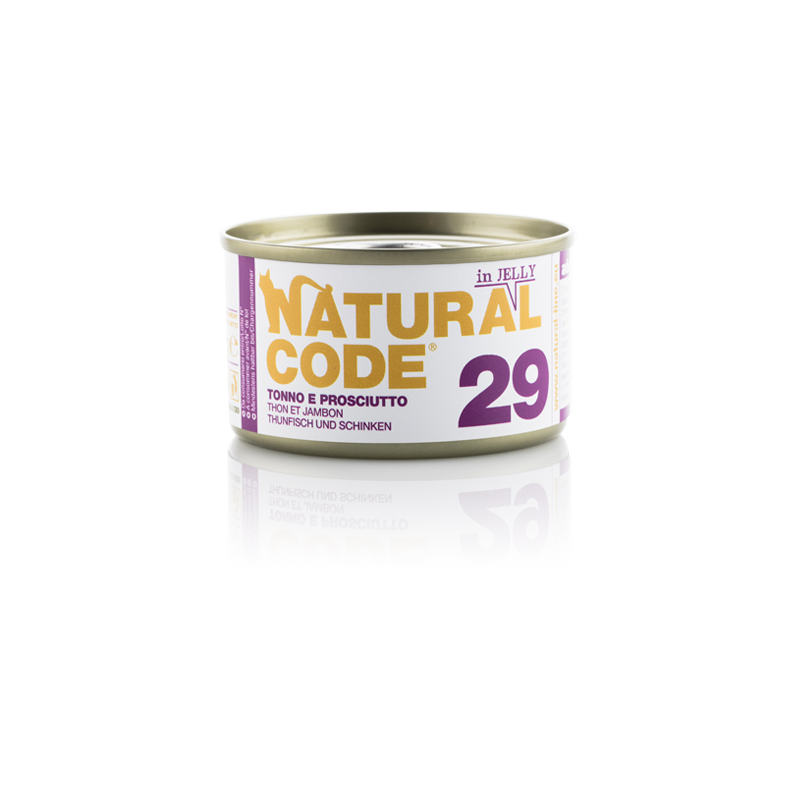 NATURAL CODE GATTO TONNO E PROSCIUTTO JELLY LATTINA 85 GR