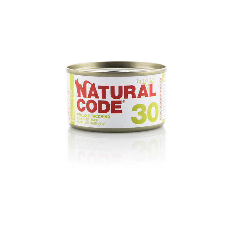 NATURAL CODE GATTO POLLO E TACCHINO JELLY LATTINA 85 GR