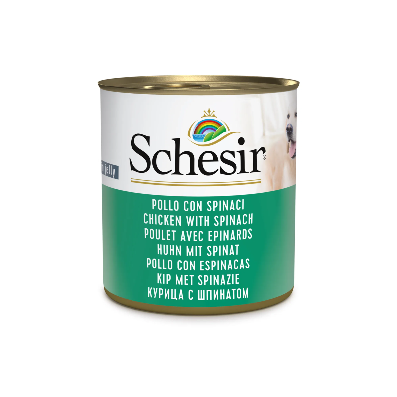 SCHESIR CANE POLLO E SPINACI LATTINA 285 GR