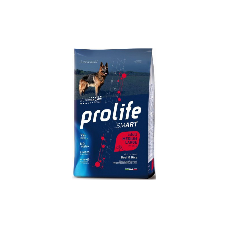 PROLIFE DOG ADULT MANZO E RISO 12 KG