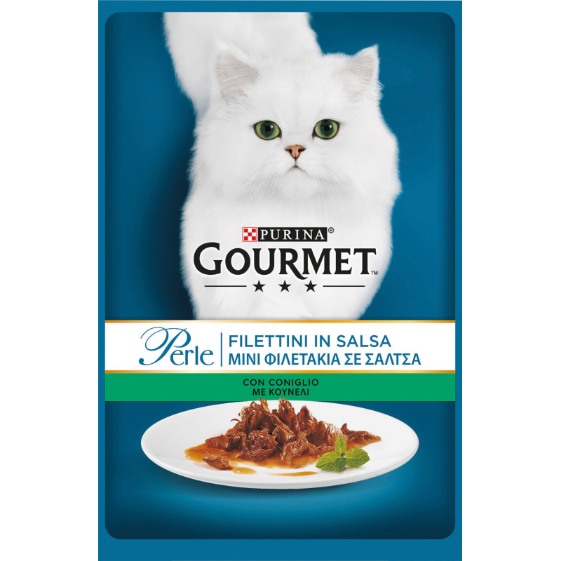 GOURMET PERLE FILETTI IN SALSA DI CONIGLIO 85 GR