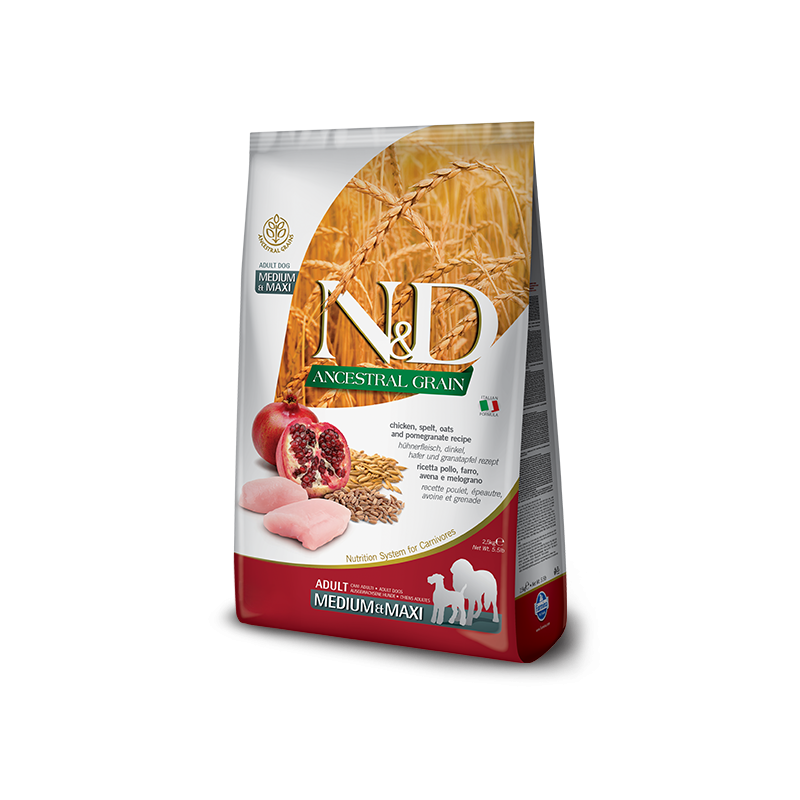 ND DOG LOW POLLO E MELOGRANO ADULT MEDIO MAXI 2,5 KG