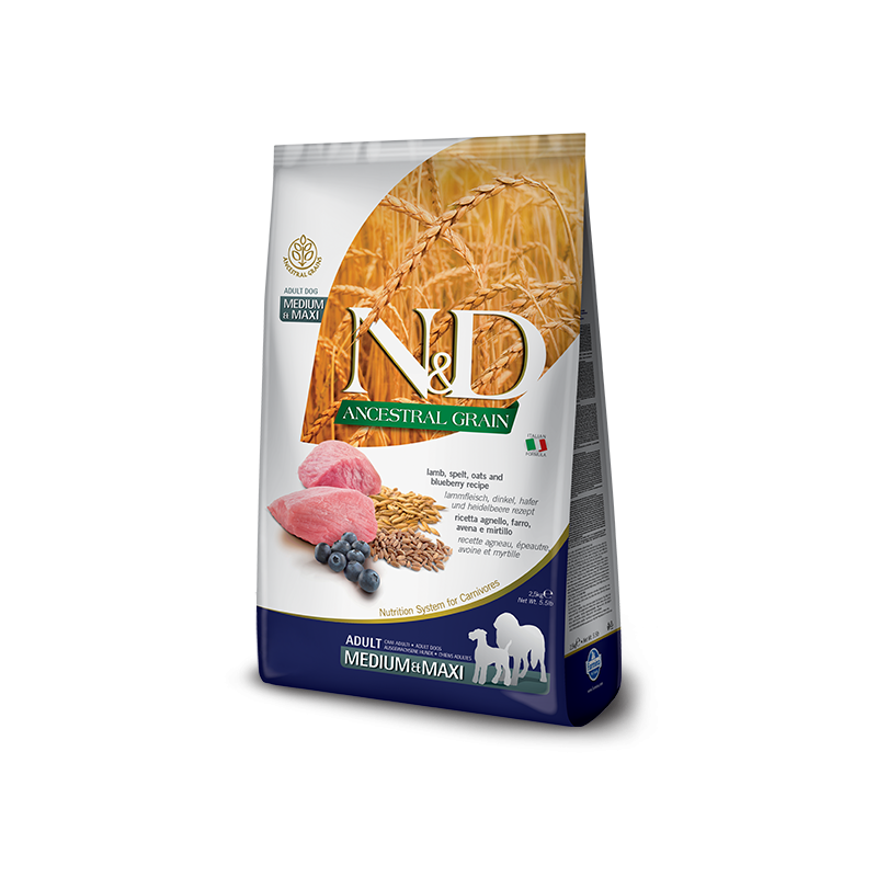 ND DOG LOW AGNELLO E MIRTILLO ADULT MEDIO MAXI 2,5 KG