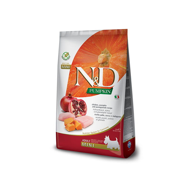 ND DOG ZUCCA POLLO E MELOGRANO ADULT MINI 2,5 KG