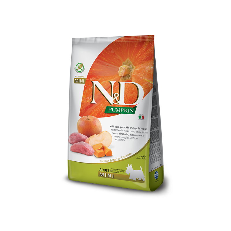 ND DOG ZUCCA CINGHIALE E MELA ADULT MINI 2,5 KG