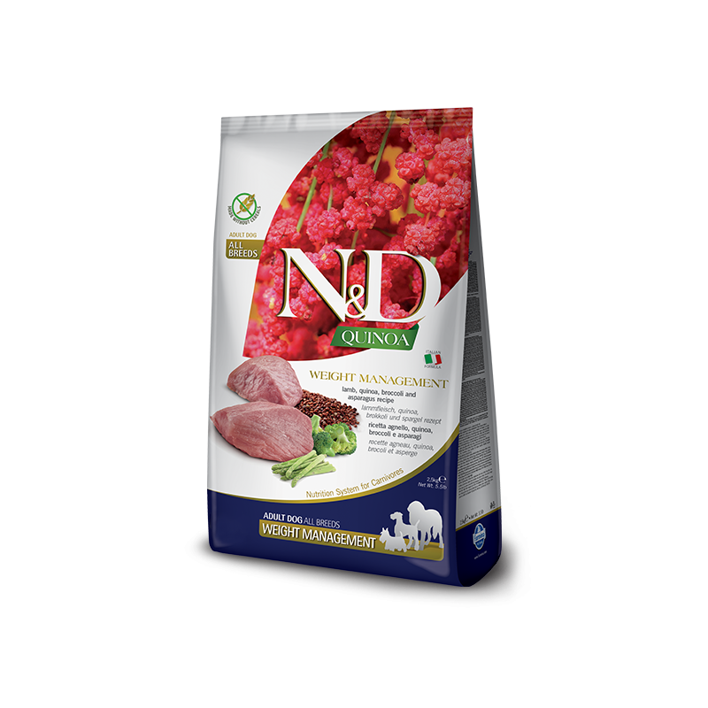 ND DOG QUINOA WEIGHT MANAGEMENT AGNELLO E BROCCOLI ADULT MEDIO MAXI 2,5 KG