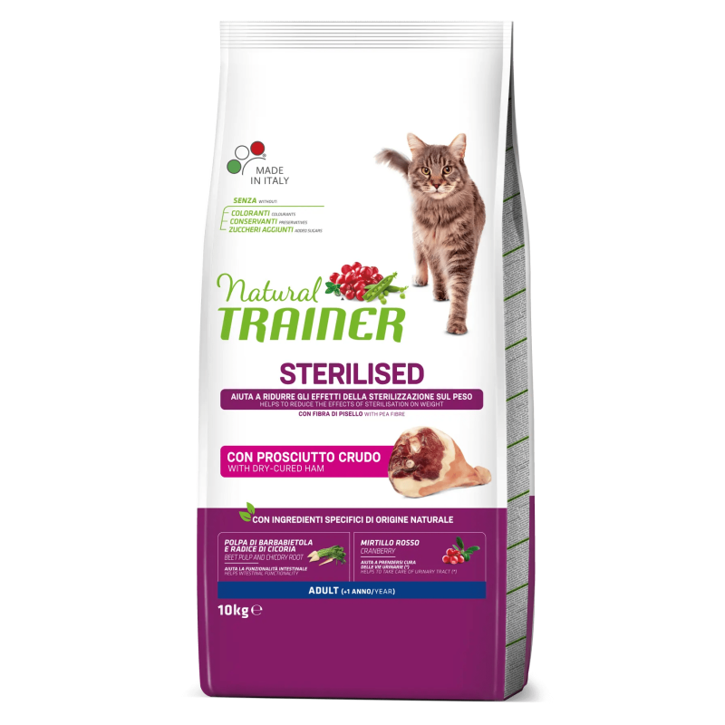 TRAINER NATURAL CAT STERILIZED PROSCIUTTO 10 KG